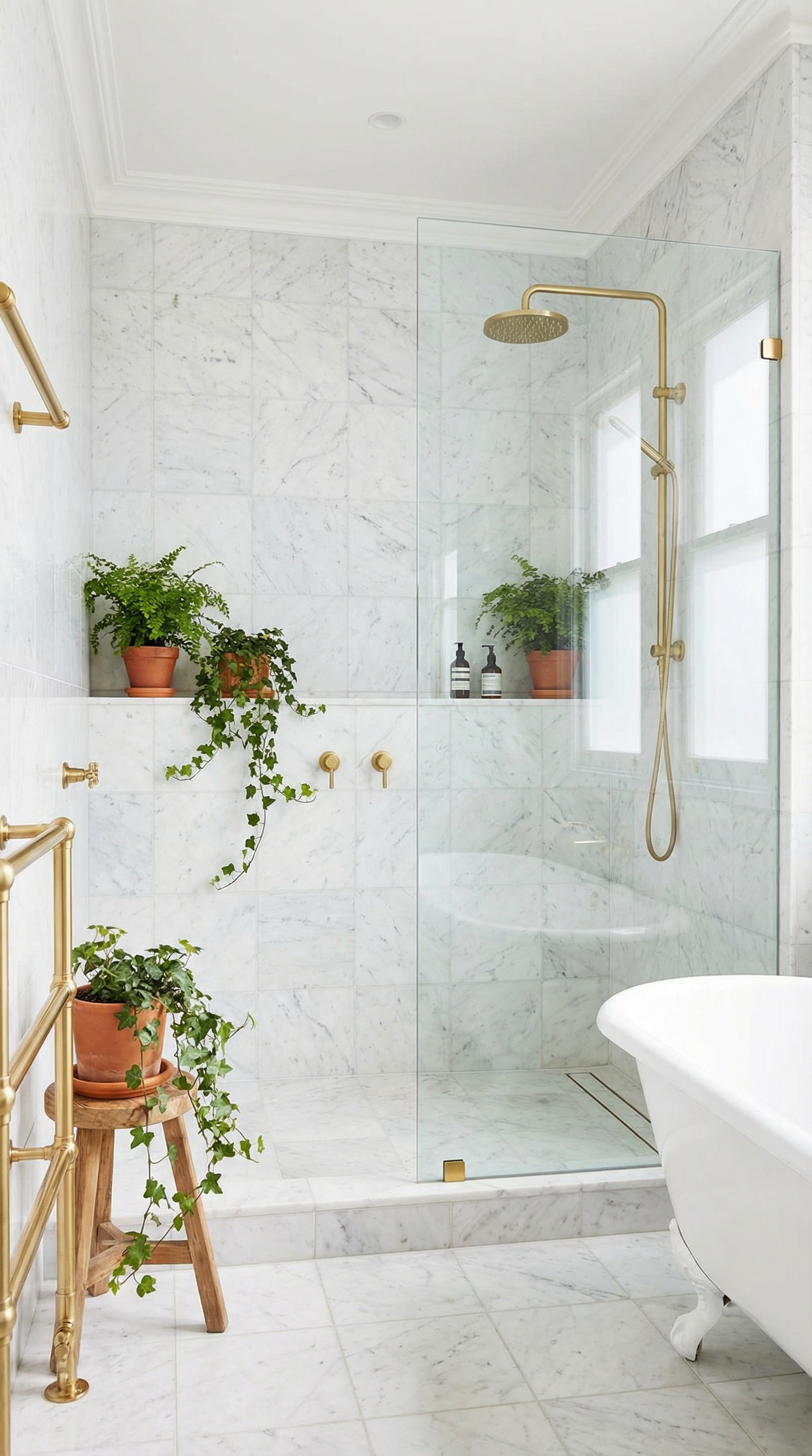 Ванная комната в стиле мрамор, визуализация